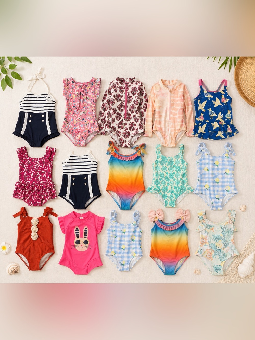 • Janie and Jack • Girls lot of Swimsuits Total of 16 Items
 3 One Piece